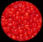 Shiny red seed beads
