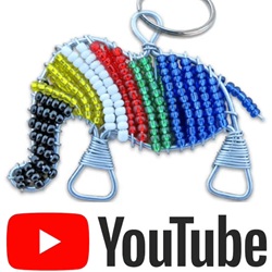 african beaded keyring sa flag elephant youtube video