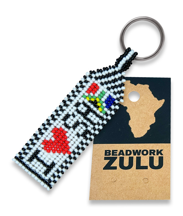 beaded i love sa keyring south africa