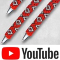 african beaded pen red silver black youtube video