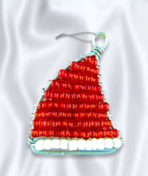 african beaded christmas santa hat red9