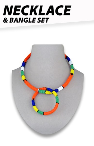 African Beaded Necklace Bangle Set | EARTH AFRICA