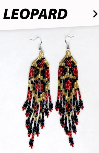 leopard print earrings african beaded 6