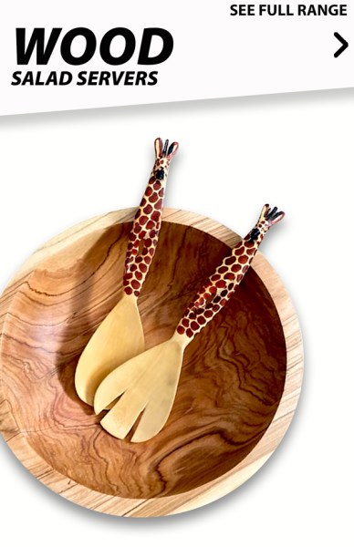 African Salad Servers Wood | SOUTH AFRICA