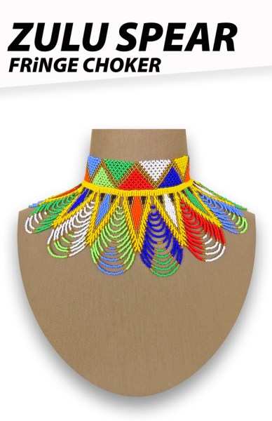 Necklaces Zulu Spear Fringe Choker | SOUTH AFRICA