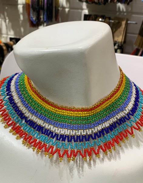 African Beaded Ntombi Necklaces - African colours.