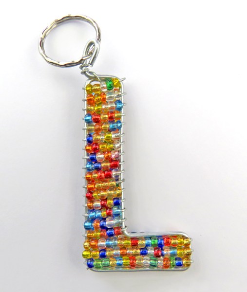 African Beaded Keyring Alphabet Letter L
