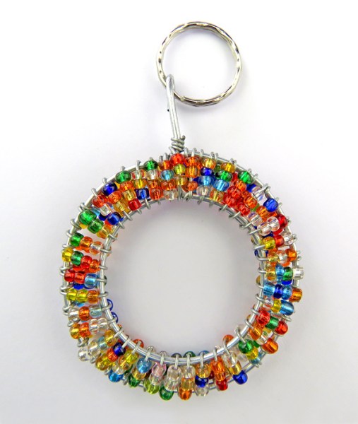 African Beaded Keyring Alphabet Letter 0