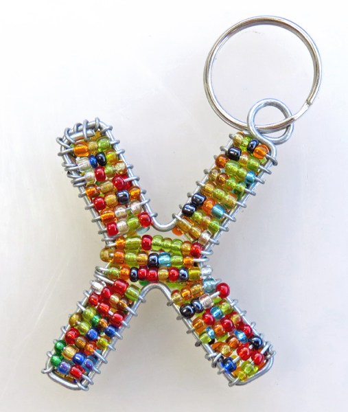 african beaded alphabet letter x