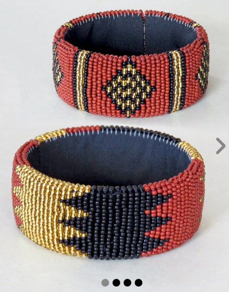 Mixed Wide Bangles Gold Brown Black