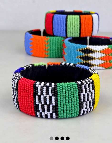African Beaded Bangles Wide