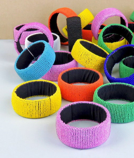 african beaded bangles mixed colours3