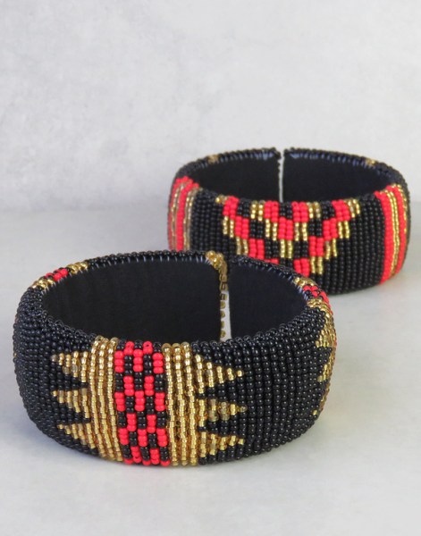 African Beaded Bangles Wide