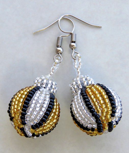 African Beaded Bobble Earrings