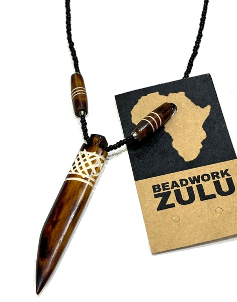african beaded bone necklace tusk
