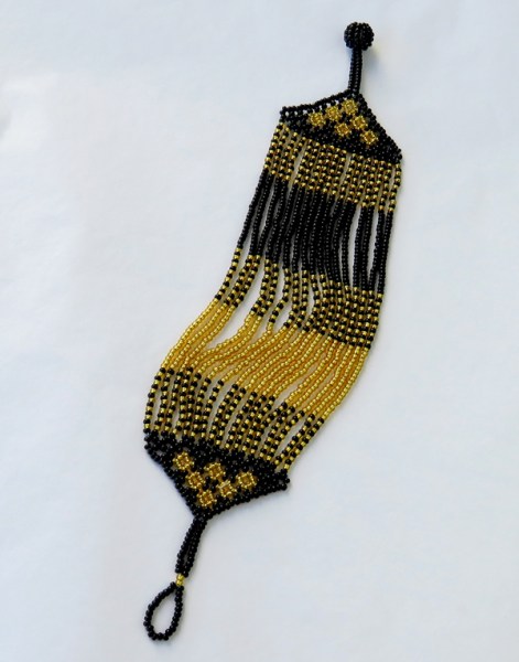 Sibaya Beaded Bracelets Gold Black