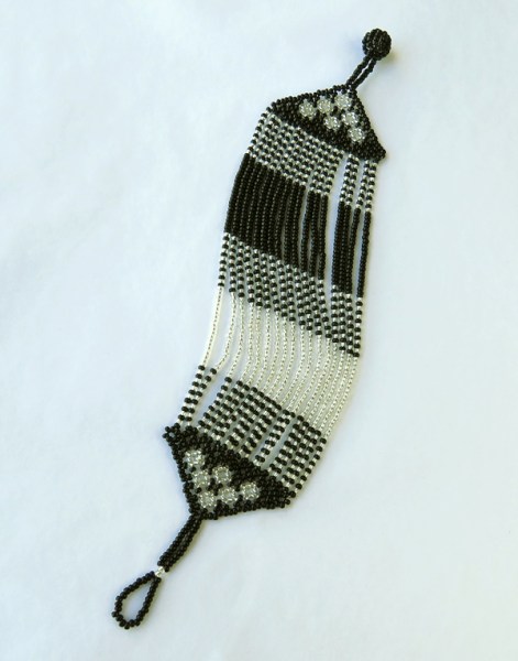 african beaded bracelets silver black5