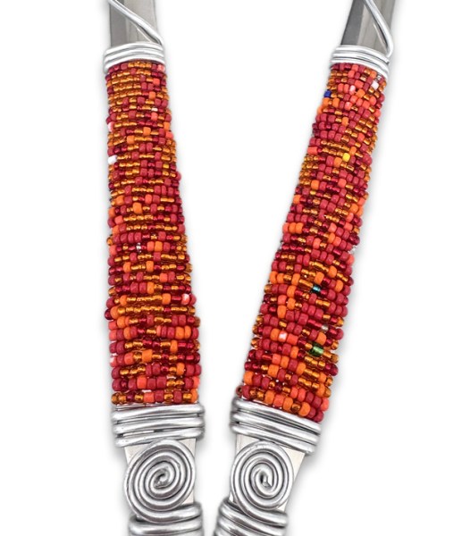 african-beaded-cake-fork-burnt-orange