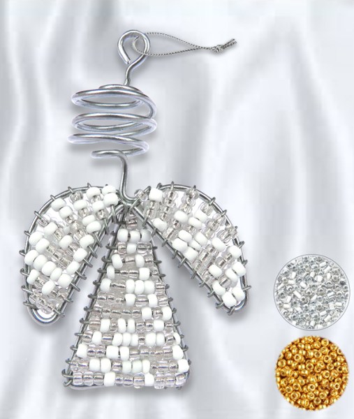 african beaded christmas angel 2 gold silver
