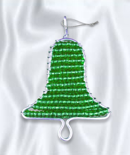 african beaded christmas bell green4