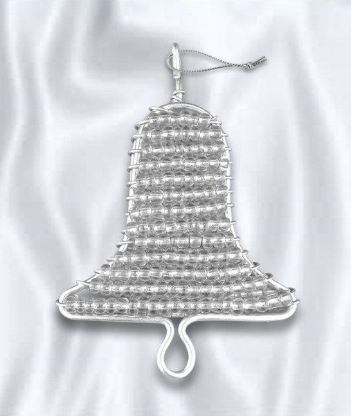 African Beaded Christmas Bell Silver