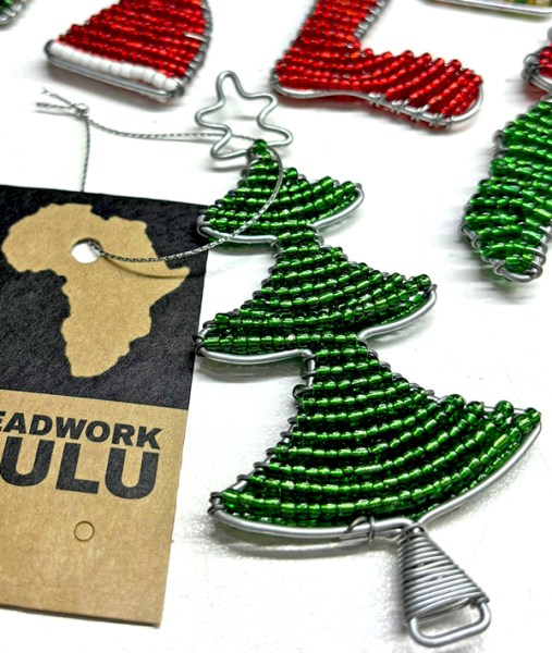 african beaded christmas tree 2 green zulu beadwork