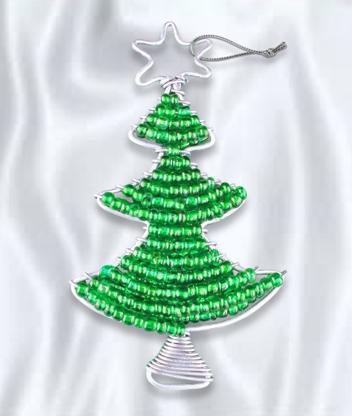 African Beaded Christmas Tree.2 Green