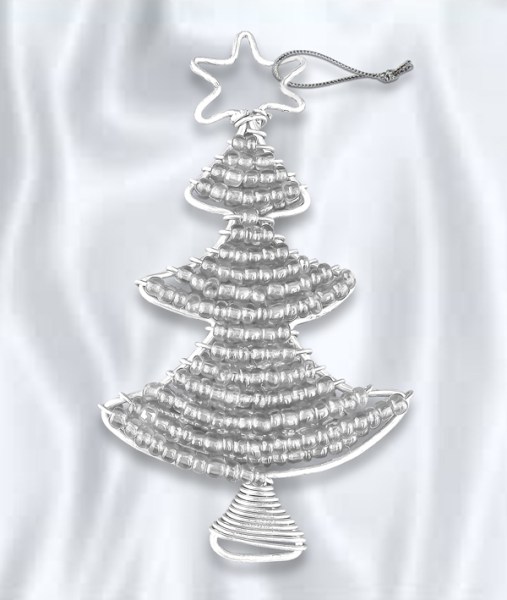 African Beaded Christmas Tree.2 Silver