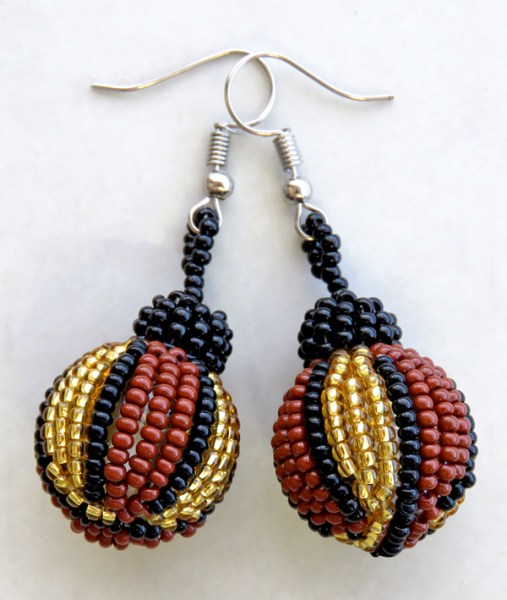 African Beaded Bobble Earrings