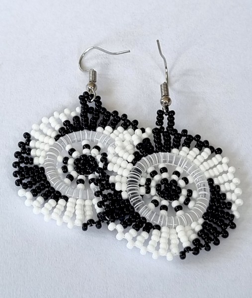 african-beaded-earrings-circle-black-white