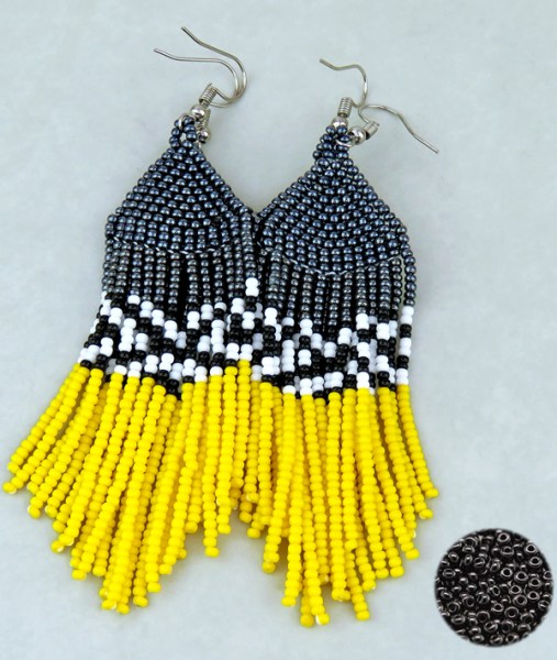 African Beaded Earrings Londolozi Black