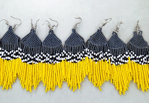 african beaded earrings londolozi yellow 34