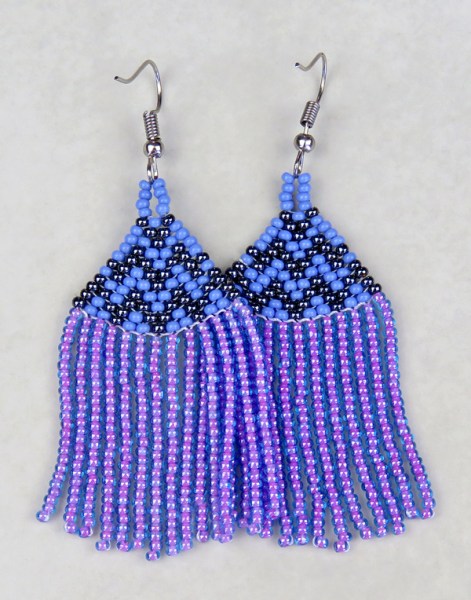african beaded earrings phinda lilac blue metalic grey9