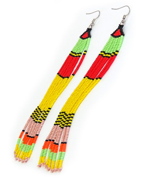 African Beaded Earrings Sahara African Colours