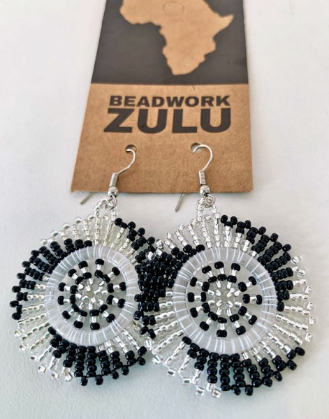 Circle Earrings Silver Black