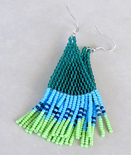 African Beaded Earrings Tembe Large Mixed
