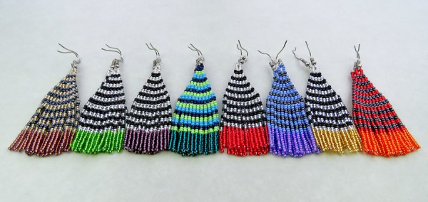 african beaded earrings tembe mixed colours 22