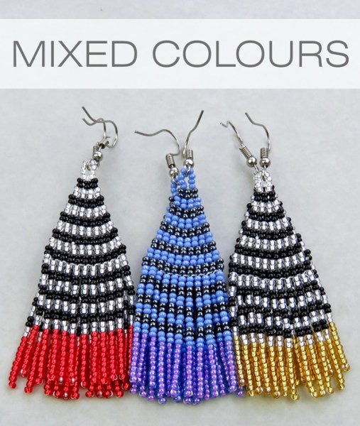African Beaded Earrings Tembe Mixed