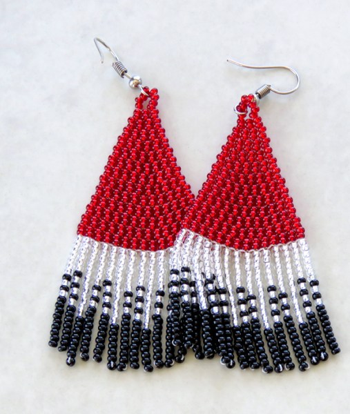 African Beaded Earrings Tembe Large Mixed