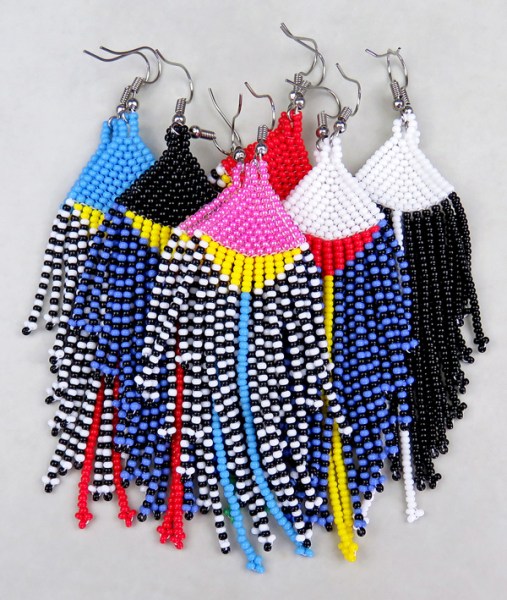 african beaded earrings timbavati mixed