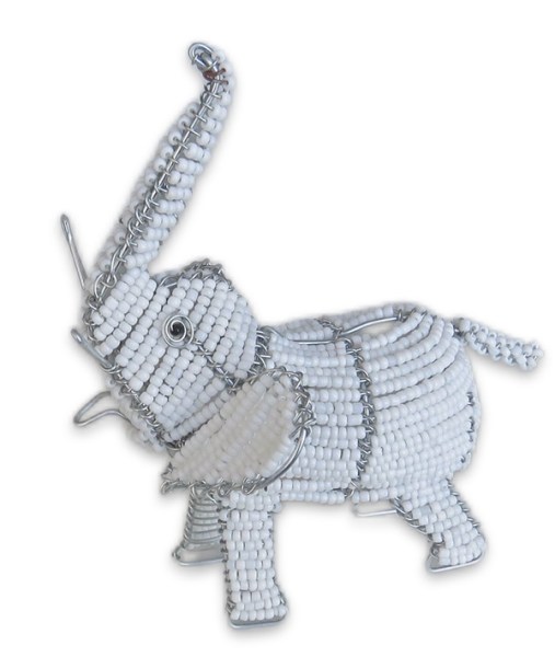 African Beaded Elephant Reaching Grey