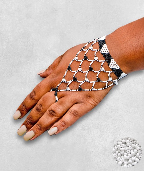White African Beaded Gloves
