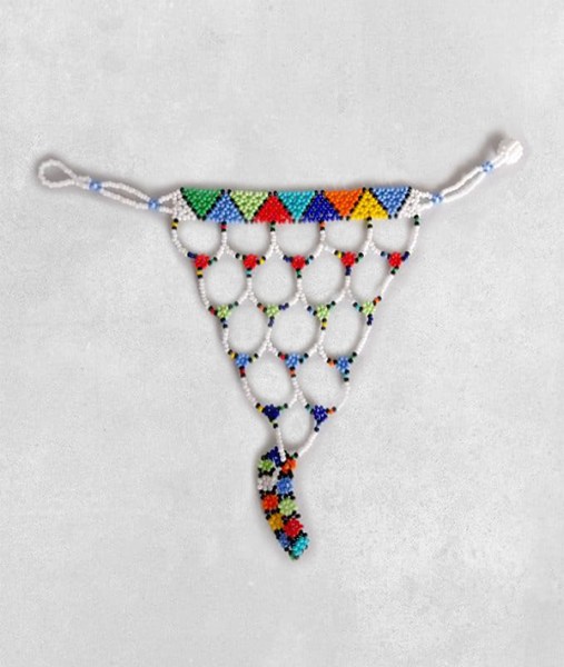 african beaded glove white8