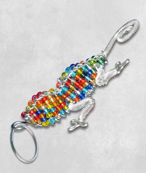 3D Beaded Keyring Lizard