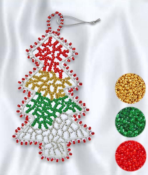 african beaded lace christmas tree red green gold