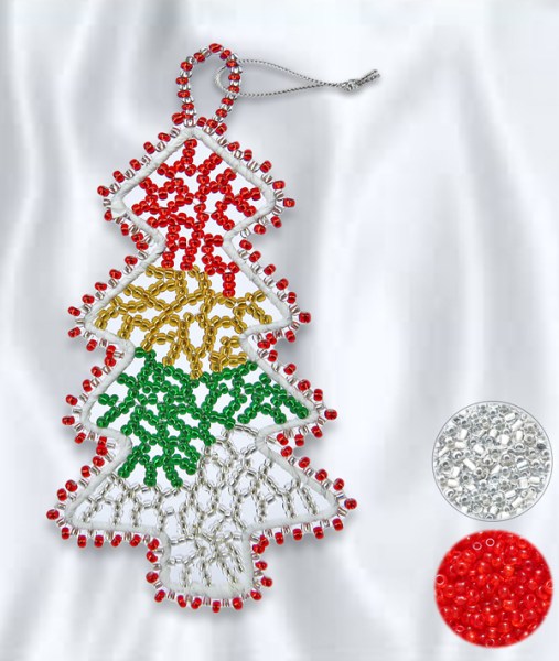 african beaded lace christmas tree red silver