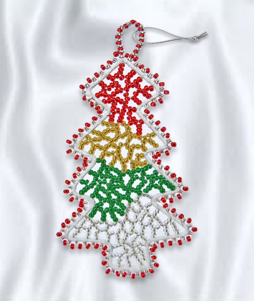 african beaded lace christmas tree silver green gold red