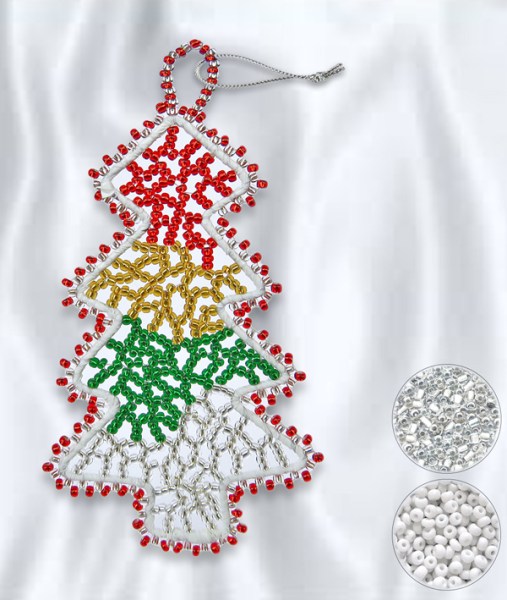 african beaded lace christmas tree white silver