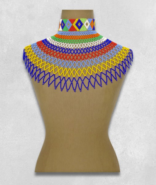 african beaded necklace lace choker zulu colours6