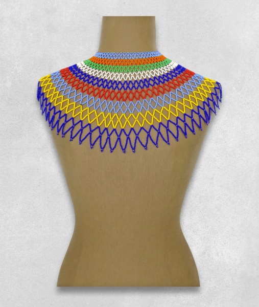 african beaded necklace lace zulu colours9